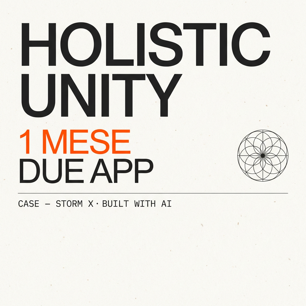Case Holistic Unity — 1 mese, 2 app, marketplace olistico verificato