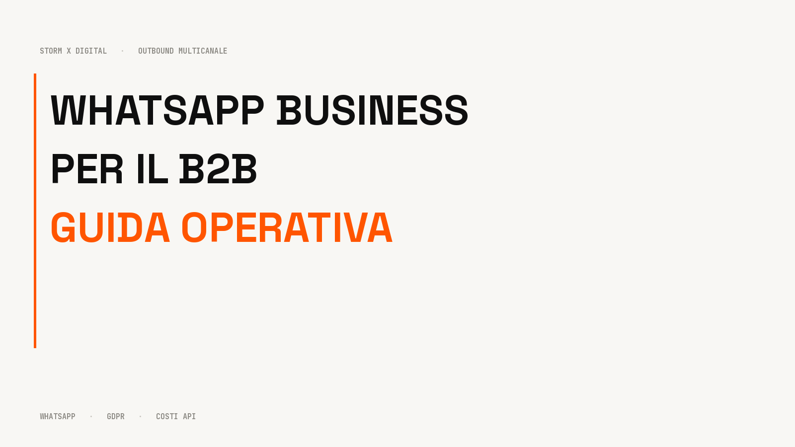 WHATSAPP BUSINESS B2B — GUIDA OPERATIVA